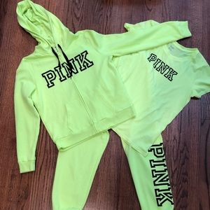 SOLD! Victoria Secret Pink Neon Yellow Lounger Set